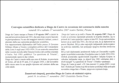 DIEGO DE CASTRO OB STOLETNICI ROJSTVA 1907 - 2007